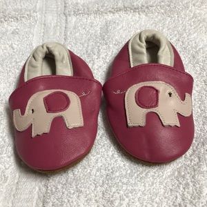 Pink elephant leather booties